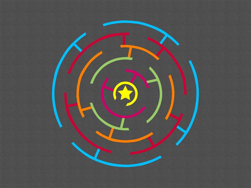 Technical render of a Circular Maze (Outline)